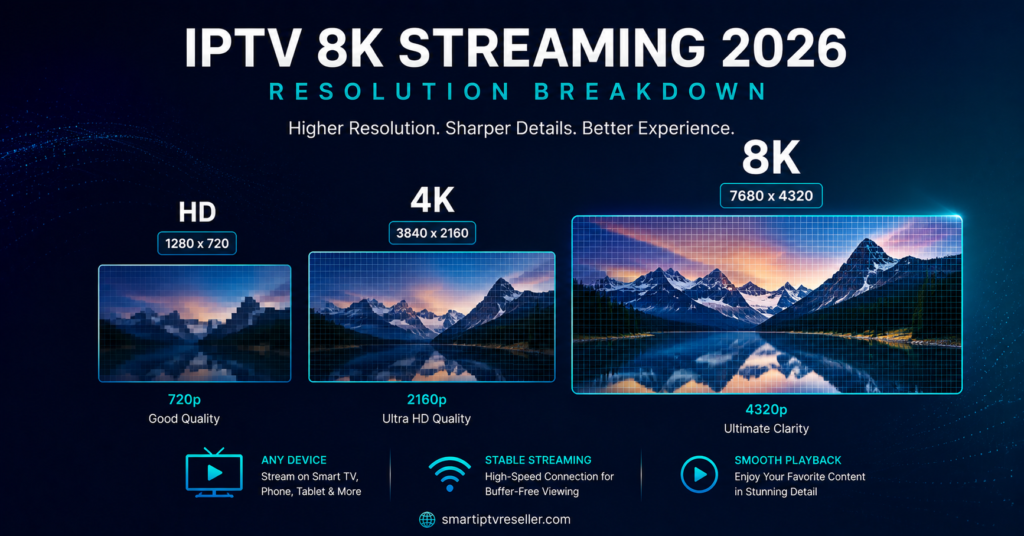 IPTV 8K Streaming 2026 Resolution Breakdown