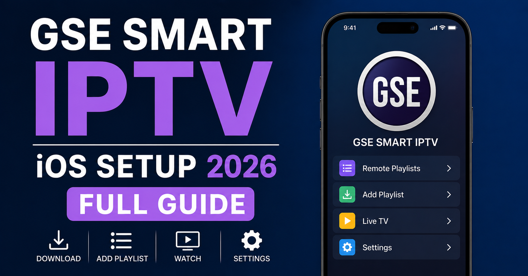 GSE Smart IPTV iOS Setup